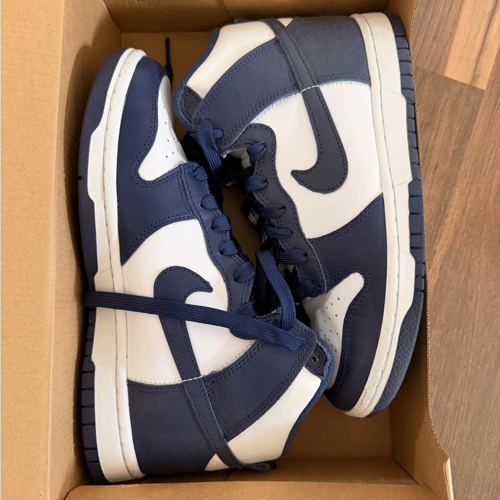Nike Navy and White High-Top Sneakers